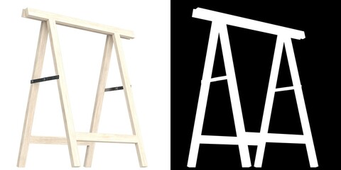 3D rendering illustration of a trestle support