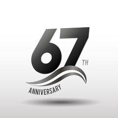 67 Years Anniversary elegant swoosh Line Celebration