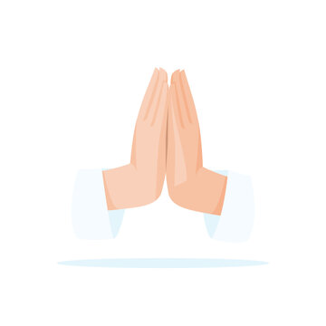 Prayer concept. Hands together praying