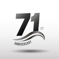 71 Years Anniversary elegant swoosh Line Celebration