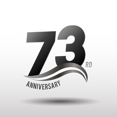 73 Years Anniversary elegant swoosh Line Celebration