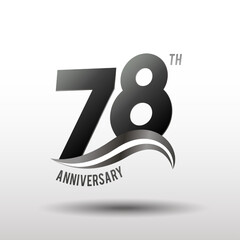 78 Years Anniversary elegant swoosh Line Celebration