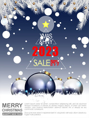 Abstract of Christmas Happy New Year Grand Sale. Vector and Illustration, EPS 10.