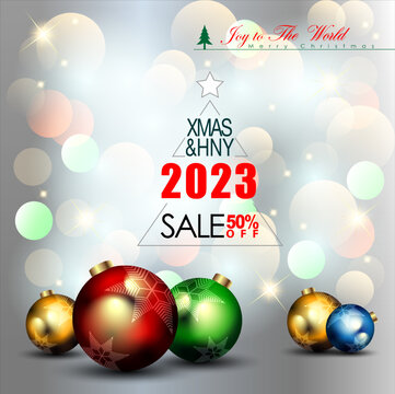 Abstract of Christmas Happy New Year Grand Sale. Vector and Illustration, EPS 10.