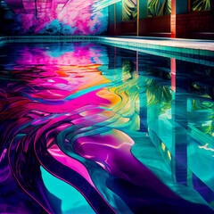 Vibrant Colorful Swimming Pool