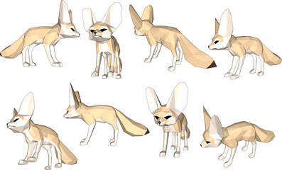 white background Fox design collection