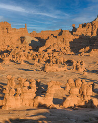 Hundreds of hoodoo rock formations in Goblin Valley State Park, Utah