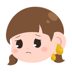 中耳炎の症状_耳だれ_耳漏のイラスト