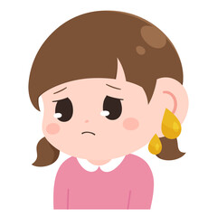 Obraz premium 中耳炎の症状_耳だれ_耳漏のイラスト