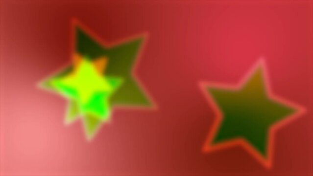  Blurred moving green stars on a colorful background with a bright gradient. High quality 4k footage