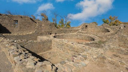 Pueblo Indian ruins at Aztec Ruins National Monument in Aztec, New Mexico