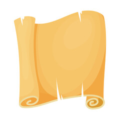 Ancient paper, parchment scrolls, ancient manuscripts. A composed ancient document, letter, message, page, parchment, or religious prayer. Historical torn paper vector illustration