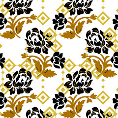 Cute pattern with  abstract flowers. Beautiful colorful flowers. Spring floral background. Design concept for fashion print.
