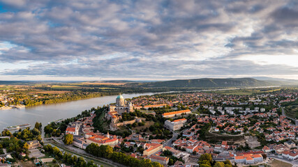 Panoramic view from Esztegom with river Danube