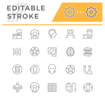 Set line icons of MRI and CT scan