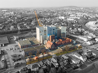 Luftaufnahme Industriegebiet Herford Krahn, Werksgelände Milchwirtschaftliche Industrie...