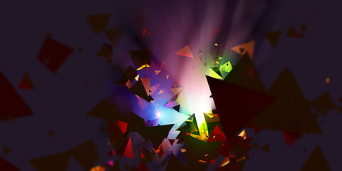 abstract triangle background glitter and haze technology 3D illustration