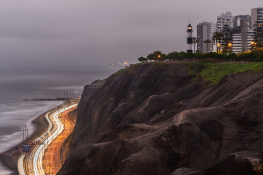 Boardwalk and road near cliff