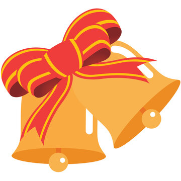 a Christmas bell decorated with ribbons
