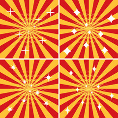 vector abstract background of red and yellow star burst
