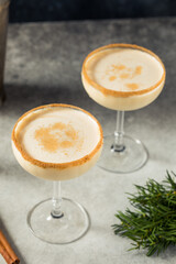Boozy Cold Christmas Eggnog Martini