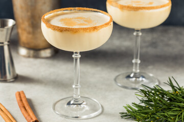 Boozy Cold Christmas Eggnog Martini