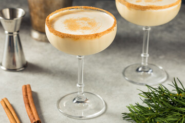 Boozy Cold Christmas Eggnog Martini