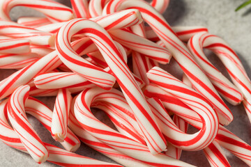 Red and White Peppermint Mini Candycanes