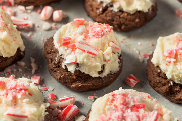 Homemade Peppermint Candycane Chocolate Cookies