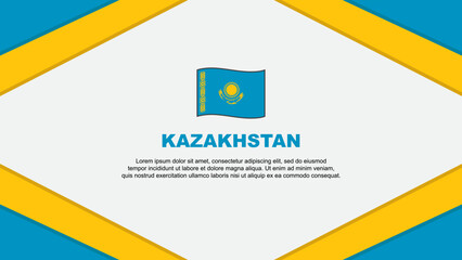 Kazakhstan Flag Abstract Background Design Template. Kazakhstan Independence Day Banner Cartoon Vector Illustration. Kazakhstan