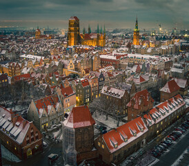 gdansk old town at evening 