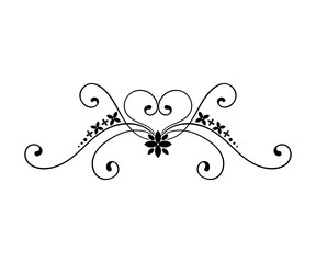 Elegant hand-drawn calligraphic vignette. Abstract pattern for decorating covers, books, postcards.