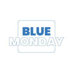 Blue Monday typography on isolated background