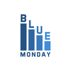 Blue Monday with down business graph