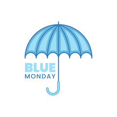 Blue Monday with blue umbrella design 
