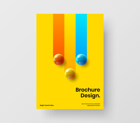Bright realistic balls catalog cover concept. Isolated poster A4 vector design layout.