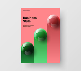 Vivid realistic balls annual report concept. Fresh corporate identity design vector illustration.