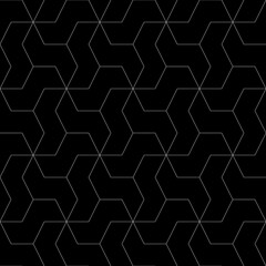 Seamless mosaic pattern. Zigzag figures ornament. Repeated puzzle shapes background. Logic game motif. Tiles wallpaper. Parquet backdrop. Digital paper, web design, textile print. Vector.