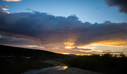 sunset in the mountains