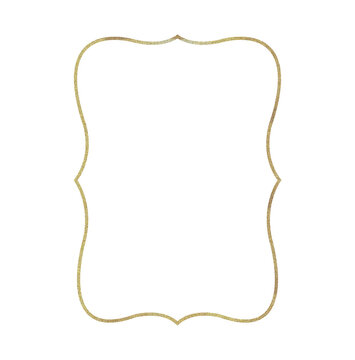 Elegant Shiny Gold Sparkly Border Frame Transparent