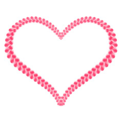 Pink heart shape. Romantic love valentines day