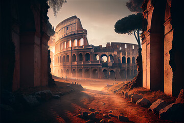 Roman coliseum - obrazy, fototapety, plakaty
