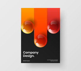 Amazing banner A4 vector design illustration. Minimalistic realistic balls annual report layout.