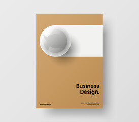 Naklejka premium Original presentation design vector template. Isolated realistic spheres journal cover illustration.