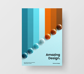 Minimalistic 3D balls front page concept. Colorful corporate cover A4 design vector illustration.