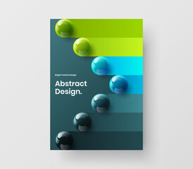 Unique corporate cover design vector concept. Clean 3D spheres annual report template.
