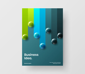 Creative brochure vector design illustration. Premium realistic spheres postcard concept.