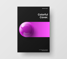 Simple realistic balls annual report illustration. Unique presentation vector design layout.