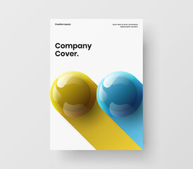 Clean realistic balls company identity template. Vivid postcard A4 vector design illustration.