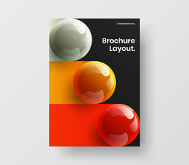 Amazing 3D balls front page illustration. Fresh leaflet vector design layout.